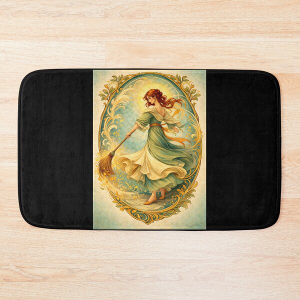 Item preview, Dimanche – Sunday Cleaning Dance | Art Nouveau Everyday Ritual Illustration designed and sold by Galskap.