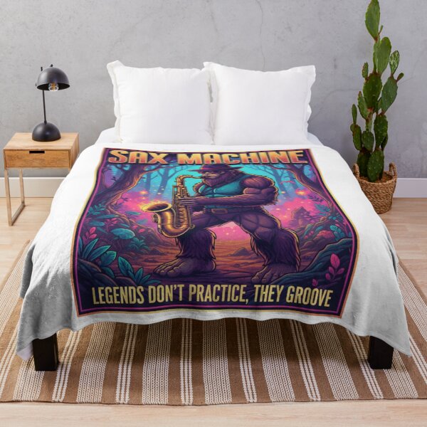 Item preview, Sax Machine Bigfoot - Funny Retro Saxophone Jazz Art designed and sold by Wear Sculpt.
