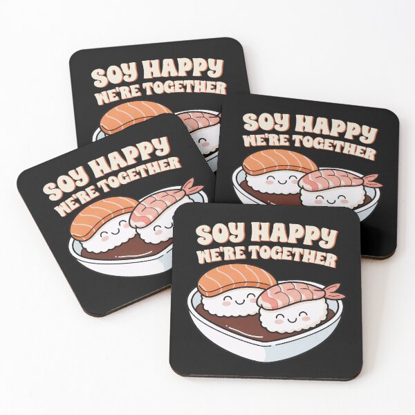 Item preview, Soy Happy We Are Together - Cute Retro Sushi Valentine designed and sold by LinaValearte.