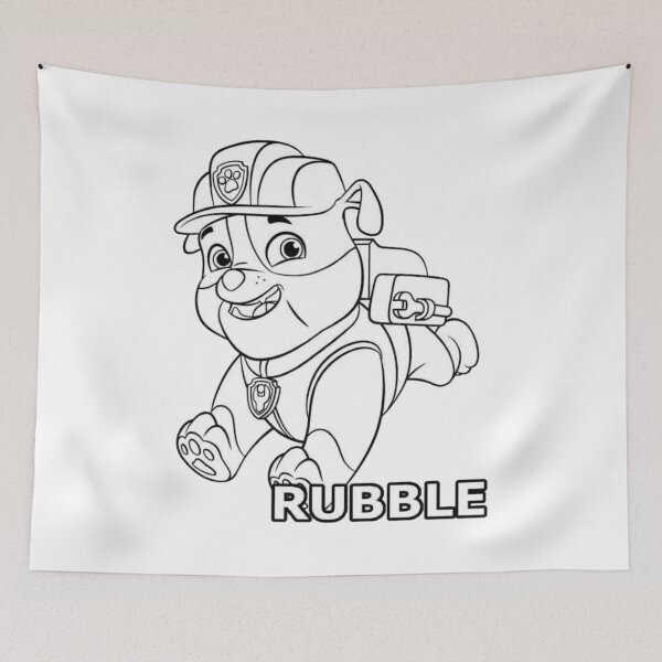 Item preview, Rubble Paw Patrol Line Art - Construction Pup Coloring Page designed and sold by Rafcioo.