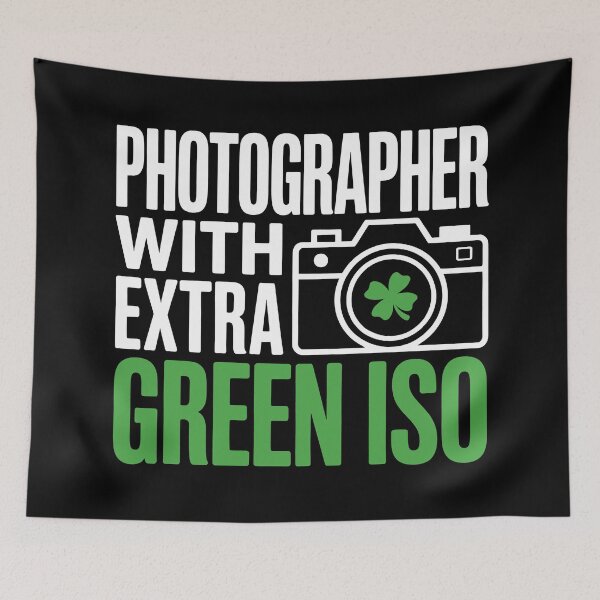 Item preview, Photographer With Extra Green ISO — Camera and Four Leaf Shamrock Nature Artwork designed and sold by NaturEdeN.
