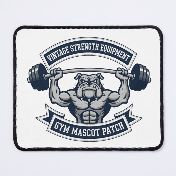 Item preview, Vintage Strength Equipment – Bulldog Gym Mascot Patch – Weightlifting Barbell Design designed and sold by YK SHOP.