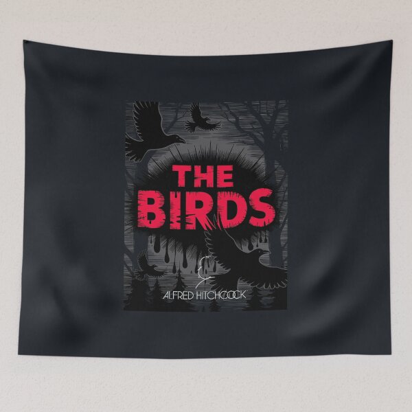 Item preview, Alfred Hitchcock The Birds Poster – Vintage Horror Cinema Fan Art Print for Classic Film Enthusiasts designed and sold by paulo silveira.
