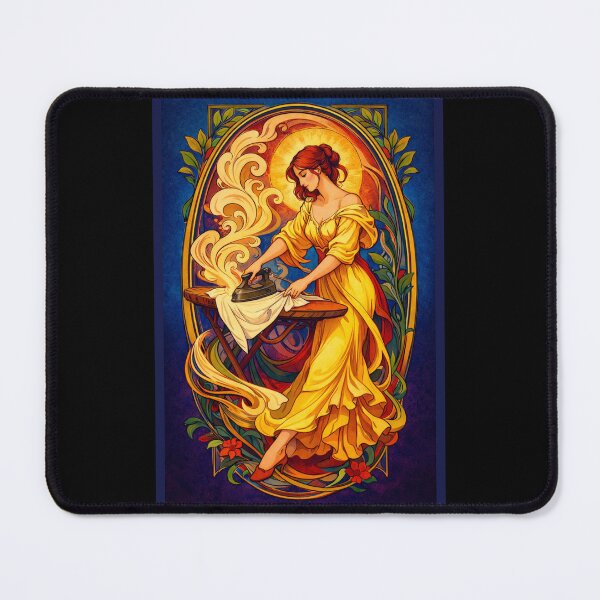 Item preview, Le Repassage – Quiet Ironing Ritual | Art Nouveau Everyday Ritual Illustration designed and sold by Galskap.