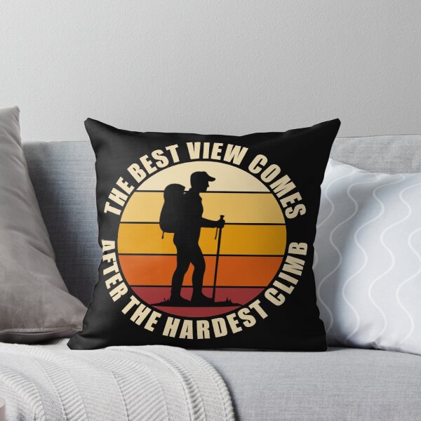 Item preview, Retro Hiker Silhouette: The Best View Comes After The Hardest Climb designed and sold by Vision Crafted.