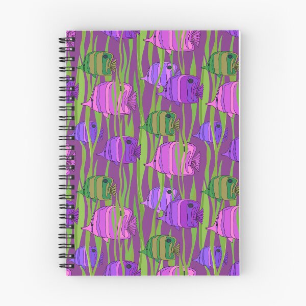 Item preview, Pink and purple fish with green seaweed and purple background designed and sold by MarySchwindt.