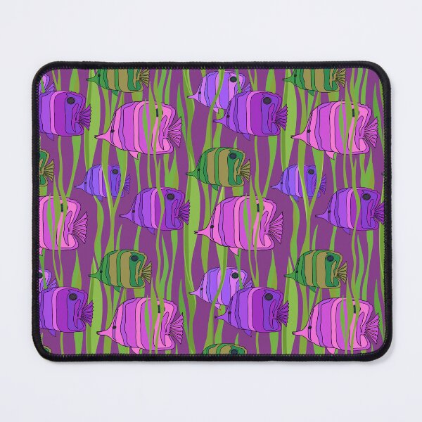Item preview, Pink and purple fish with green seaweed and purple background designed and sold by MarySchwindt.