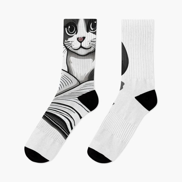 Item preview, cat and books  designed and sold by Uglyandcute.