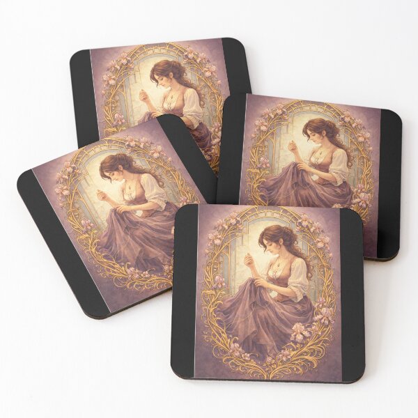 Item preview, La Couture – The Art of Sewing | Art Nouveau Everyday Ritual Illustration designed and sold by Galskap.