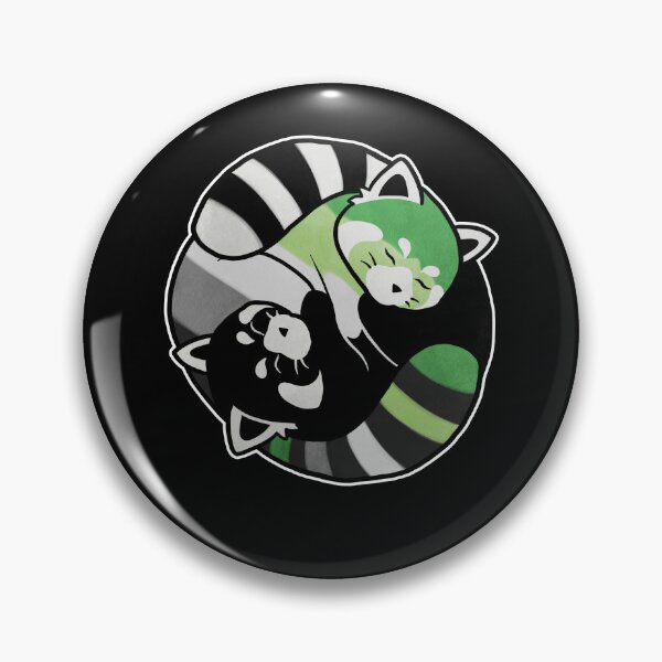 Item preview, Aromantic Red Panda Yin Yang LGBT Pride Flag designed and sold by Clara Hollins.