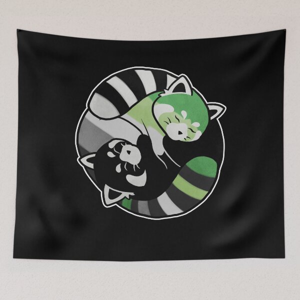 Item preview, Aromantic Red Panda Yin Yang LGBT Pride Flag designed and sold by Clara Hollins.
