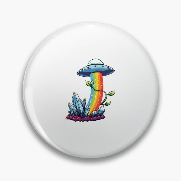 Item preview, Rainbow UFO over crystals designed and sold by MendaciousMina.