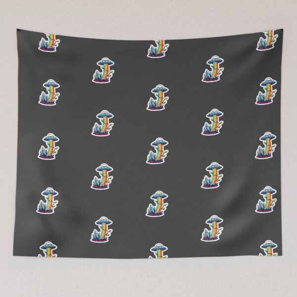 Item preview, Rainbow UFO over crystals designed and sold by MendaciousMina.