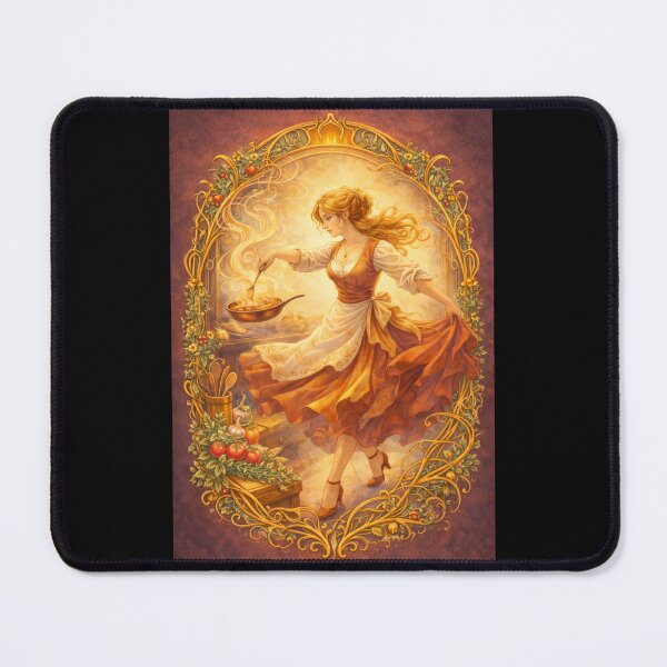 Item preview, La Cuisine Rapide – Cooking in Motion | Art Nouveau Everyday Ritual Illustration designed and sold by Galskap.