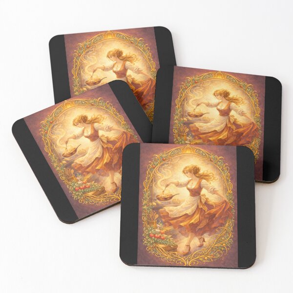 Item preview, La Cuisine Rapide – Cooking in Motion | Art Nouveau Everyday Ritual Illustration designed and sold by Galskap.