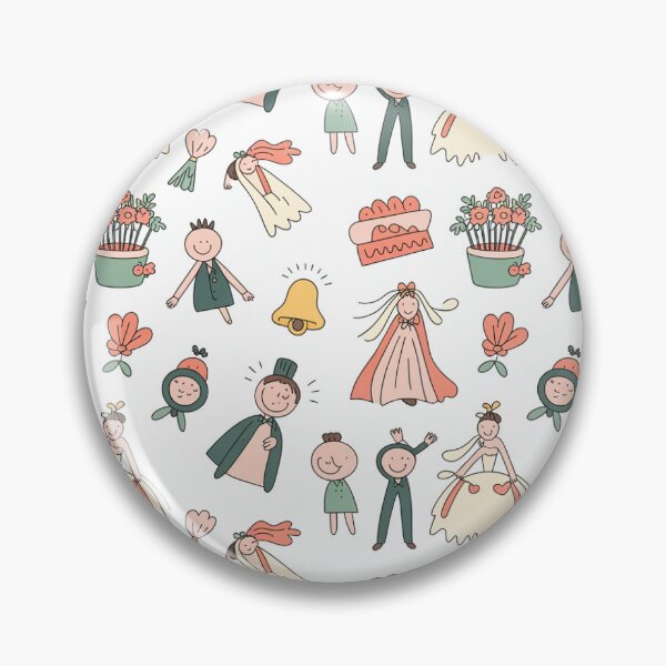 Item preview, Cute Wedding Couples Pattern – Whimsical Bride & Groom Celebration   designed and sold by Midnight Veil Designs.