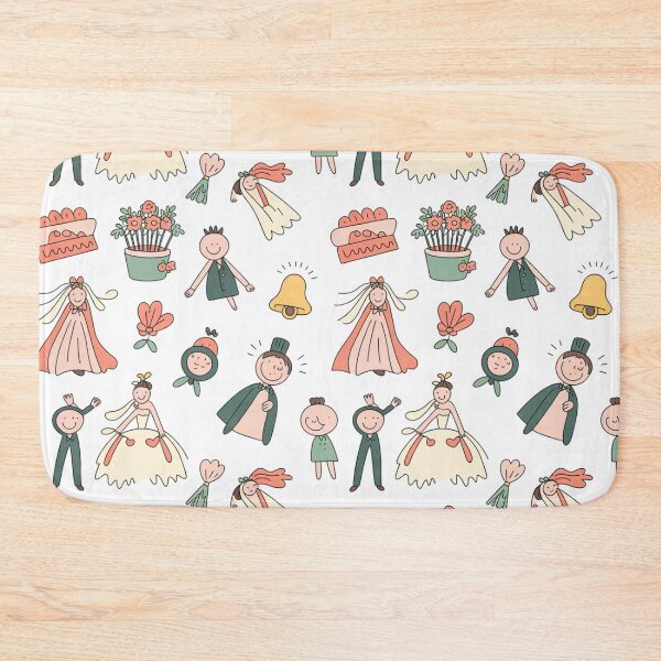 Item preview, Cute Wedding Couples Pattern – Whimsical Bride & Groom Celebration   designed and sold by Midnight Veil Designs.