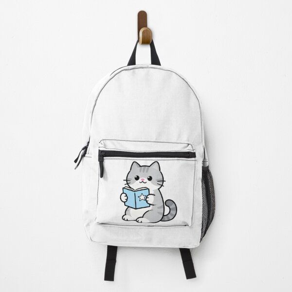 Item preview, cat and books designed and sold by Uglyandcute.