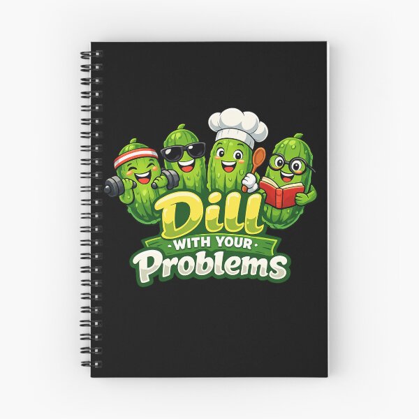 Item preview, Dill With Your Problems – Funny Pickles Workout Cartoon designed and sold by HubCreates.