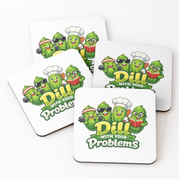 Item preview, Dill With Your Problems – Funny Pickles Workout Cartoon designed and sold by HubCreates.