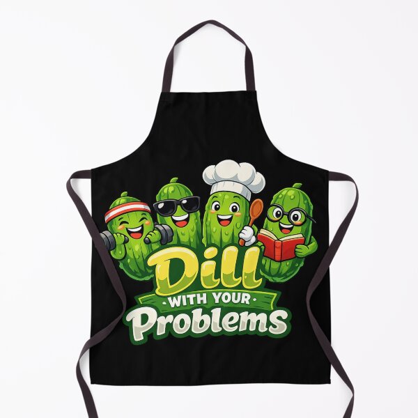 Item preview, Dill With Your Problems – Funny Pickles Workout Cartoon designed and sold by HubCreates.