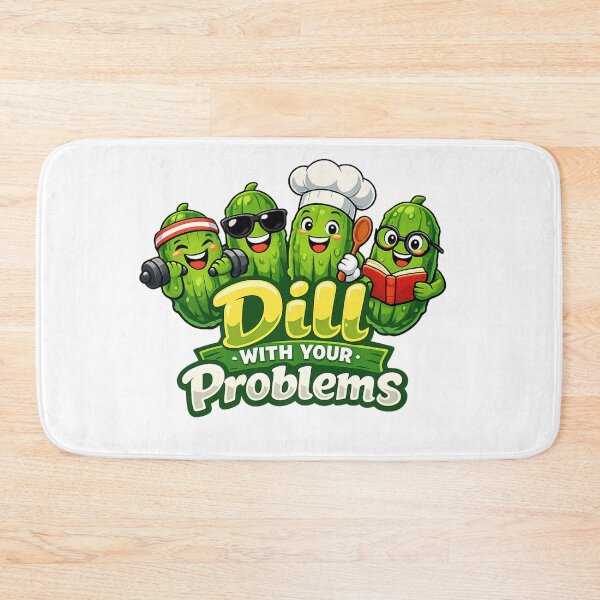 Item preview, Dill With Your Problems – Funny Pickles Workout Cartoon designed and sold by HubCreates.