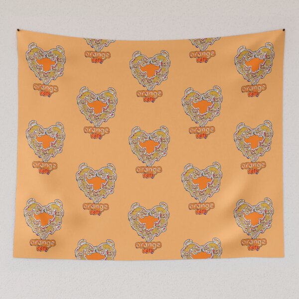 Item preview, Orange Cat Love - Grunge Style Nouveau Art Style 1/4  designed and sold by Beachy.