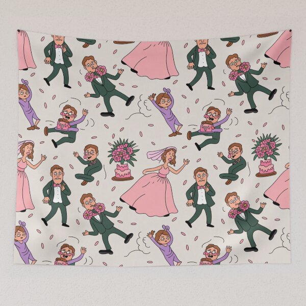 Item preview, Funny Wedding Reception Chaos – Hilarious Bride & Groom Pattern   designed and sold by Midnight Veil Designs.