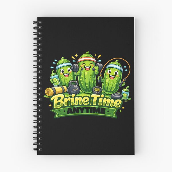 Item preview, Brine Time Anytime – Funny Fitness Cartoon Pickles designed and sold by HubCreates.