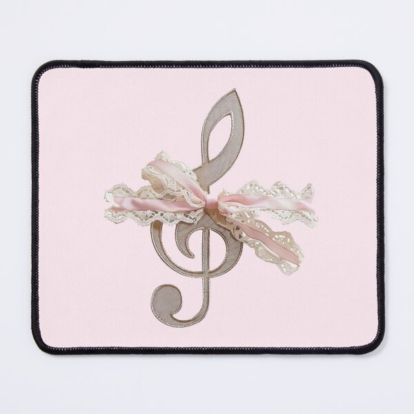 Item preview, cute pink lace bow on music note designed and sold by inainart.