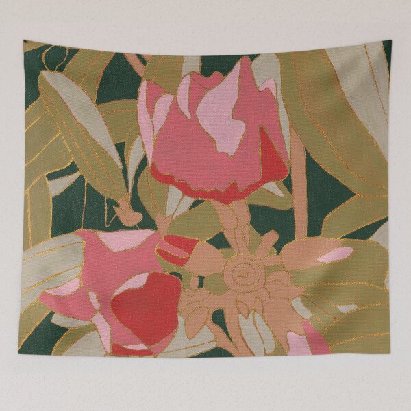 Item preview, Abstract Blue Tongue – Bold Australian Native Green Pink designed and sold by hayleygpaints.