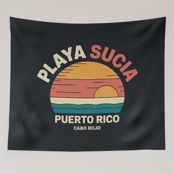 Item preview, Playa Sucia Cabo Rojo Puerto Rico Sunrise – Retro Beach Streetwear Graphic designed and sold by paulo silveira.