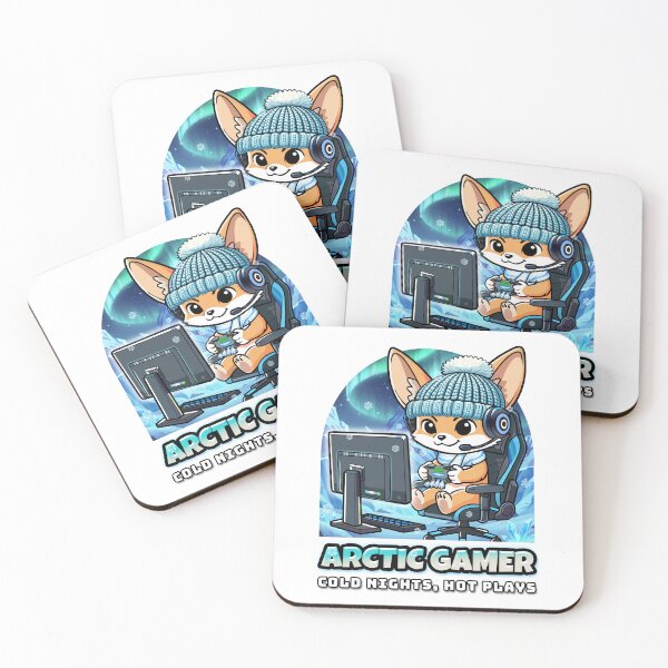 Item preview, Arctic Gamer Fennec Fox - Winter Gaming Aurora Borealis - Hand-Drawn Original Design designed and sold by AmazingEG.