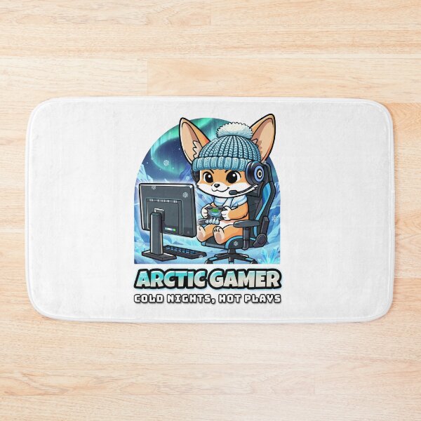 Item preview, Arctic Gamer Fennec Fox - Winter Gaming Aurora Borealis - Hand-Drawn Original Design designed and sold by AmazingEG.