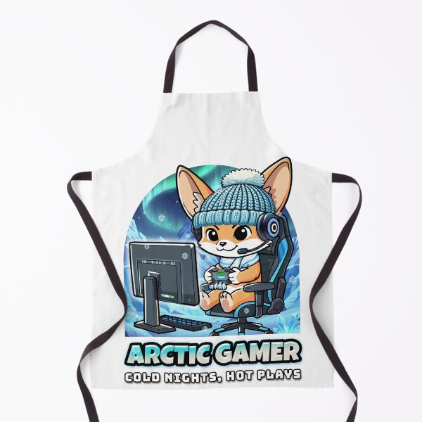 Item preview, Arctic Gamer Fennec Fox - Winter Gaming Aurora Borealis - Hand-Drawn Original Design designed and sold by AmazingEG.