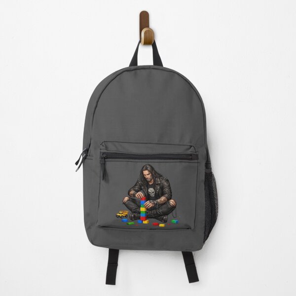 Item preview, Metalhead Playing with Building Blocks - Inner Child Illustration designed and sold by Vellaro.