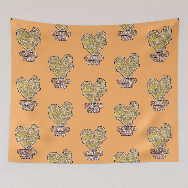 Item preview, Orange Cat Love - Grunge Style Nouveau Art Style 3/4  designed and sold by Beachy.
