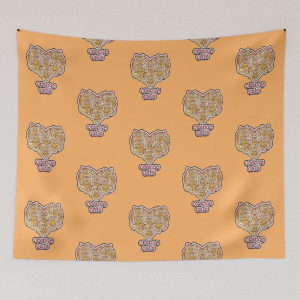 Item preview, Orange Cat Love - Grunge Style Nouveau Art Style 4/4  designed and sold by Beachy.