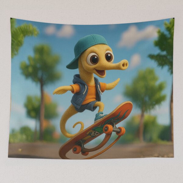 Item preview, Skater Pipefish on Skateboard designed and sold by Sillytoe.
