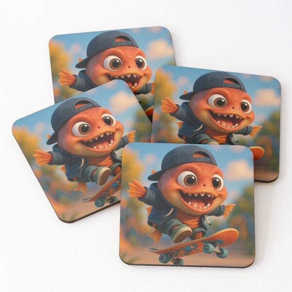Item preview, Skater Piranha on Skateboard designed and sold by Sillytoe.