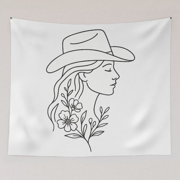 Item preview, Modern Cowgirl Minimalist tattoo cowgirl design designed and sold by Uglyandcute.