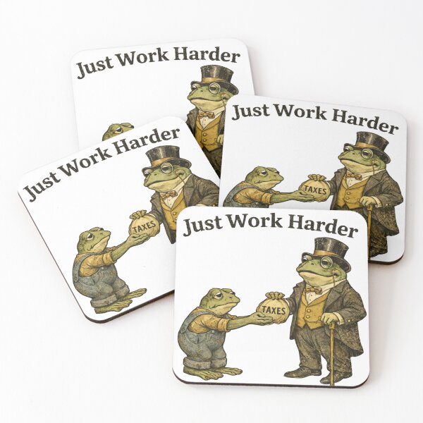 Item preview, Just Work Harder - Anti Government Frog Activist Political Meme designed and sold by Envision Designs.