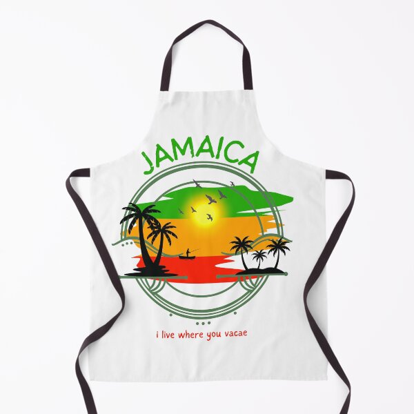 Item preview, I Live Where You Vacae – Tropical Jamaica Sunset Graphic designed and sold by Proverbculture.
