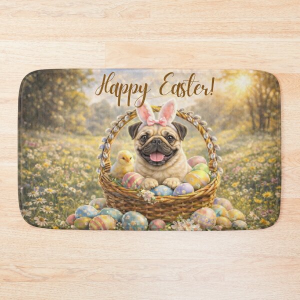 Item preview, Cute Pug Easter Bunny designed and sold by GivingJoy.
