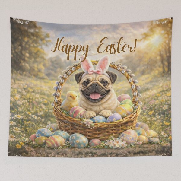 Item preview, Cute Pug Easter Bunny designed and sold by GivingJoy.