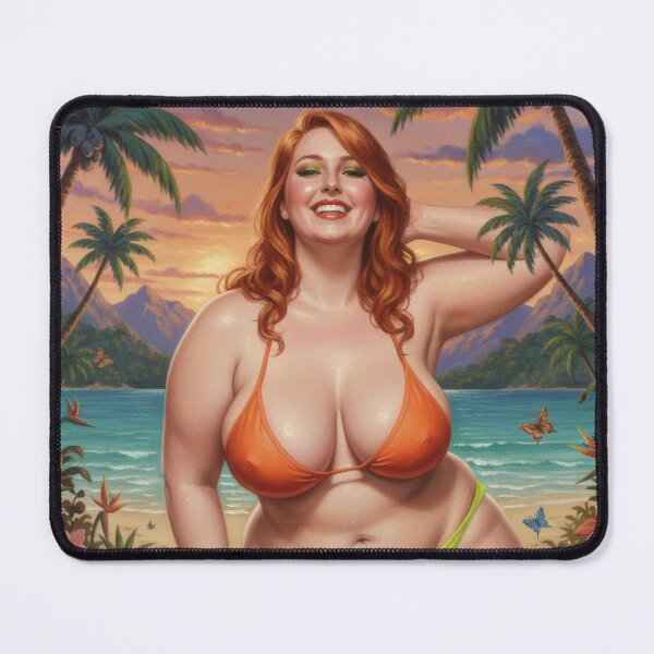 Item preview, young redhead on the beach designed and sold by Chubby Chase.