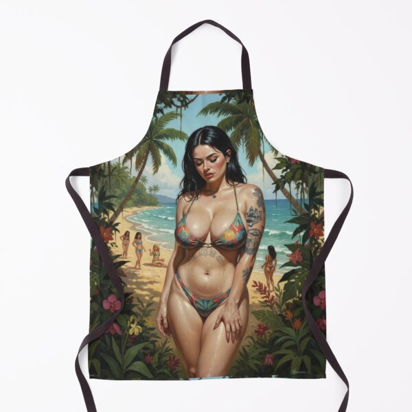 Item preview, attractive and voluptuous woman on the beach designed and sold by Chubby Chase.