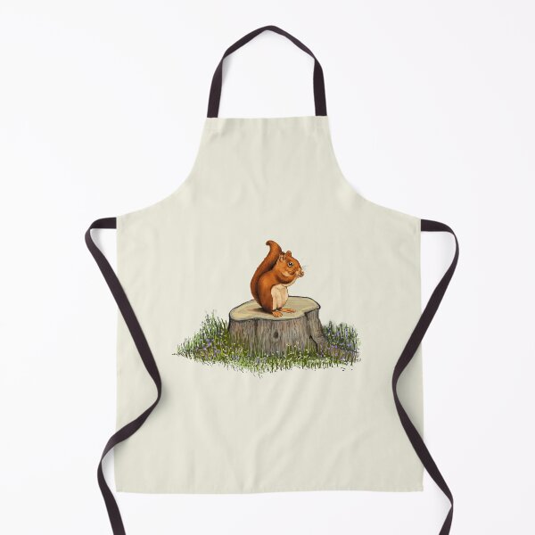 Item preview, Bushy Tailed Squirrel Eating on Tree Stump designed and sold by JoyfulWhimsy.