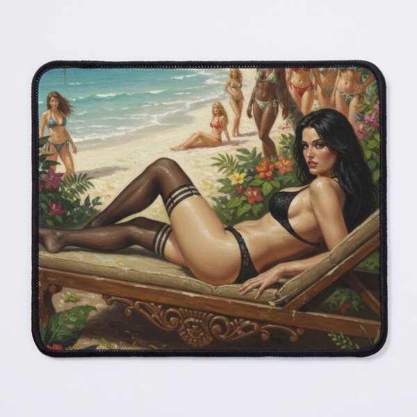 Item preview, Black hair and a black bikini. designed and sold by Chubby Chase.