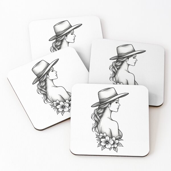 Item preview, Copy of Modern Cowgirl Minimalist tattoo cowgirl design designed and sold by Uglyandcute.